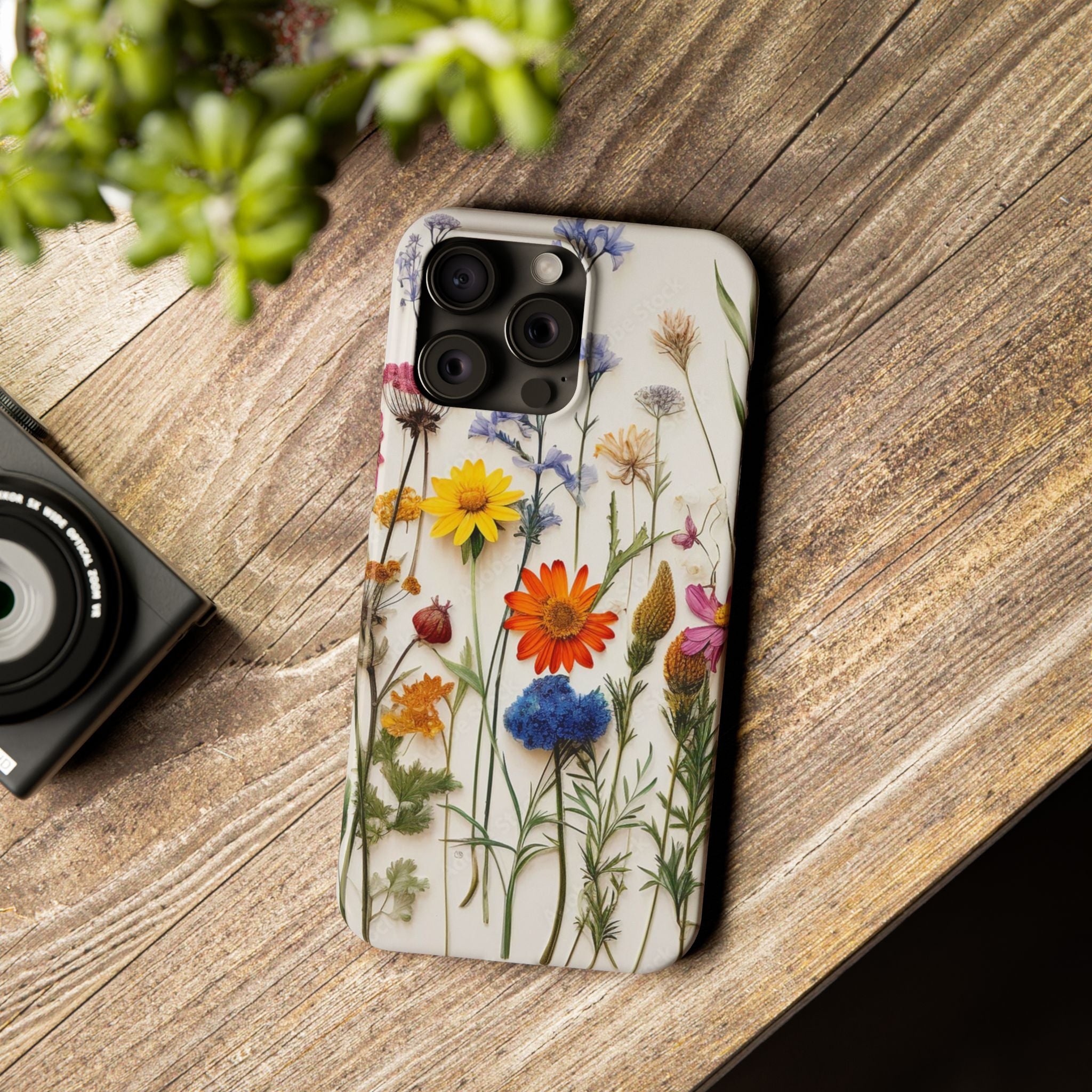 Floral Phone Cases, Slim Protective Cover, Pressed Flowers Design, iPhone 17 Case, Botanical Phone Accessories, Floral Theme Phone Case