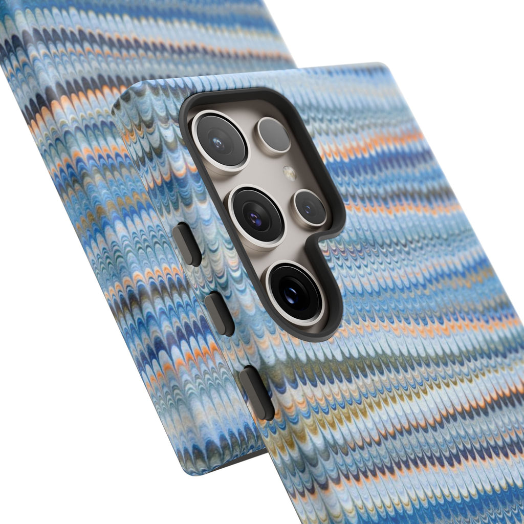 Blue Marbled Phone Cases iPhone 16 + Samsung + Apple + Google - all models, Vintage Marbled Design - Tough Cases