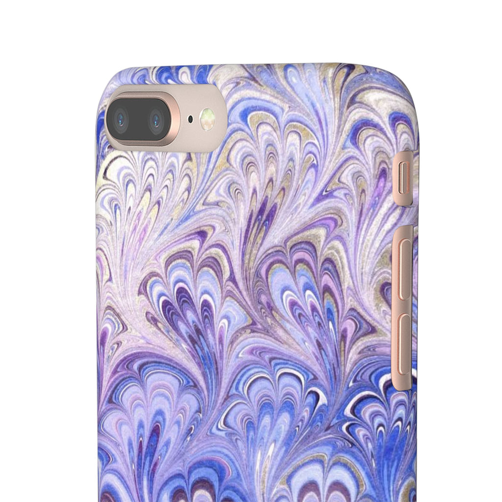 Marbled Feather Lavender + Purple Swirl - Single Layer Slim Phone Case