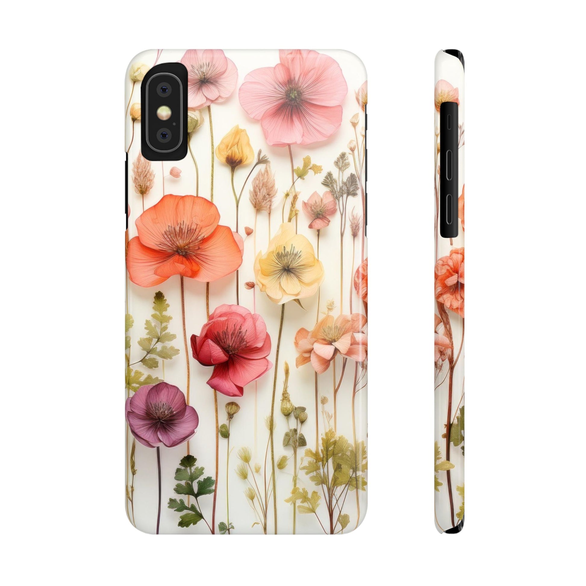 Floral, Pressed Flowers, Pink, Pastels, iPhone 16 and Other Sizes Phone Case, Mag Safe