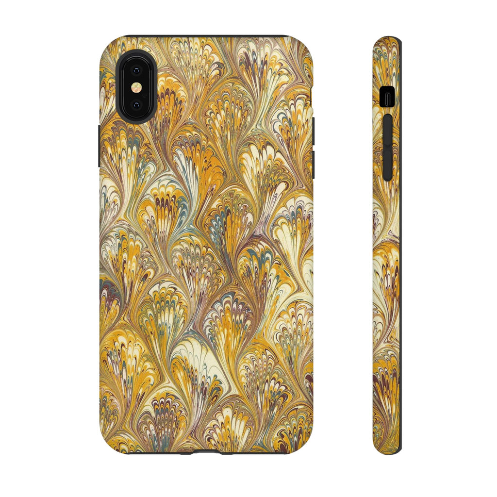 Golden Yellow Marbled Italian Phone Case - Dual Layer - Matte or Glossy