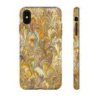 Golden Yellow Marbled Italian Phone Case - Dual Layer - Matte or Glossy