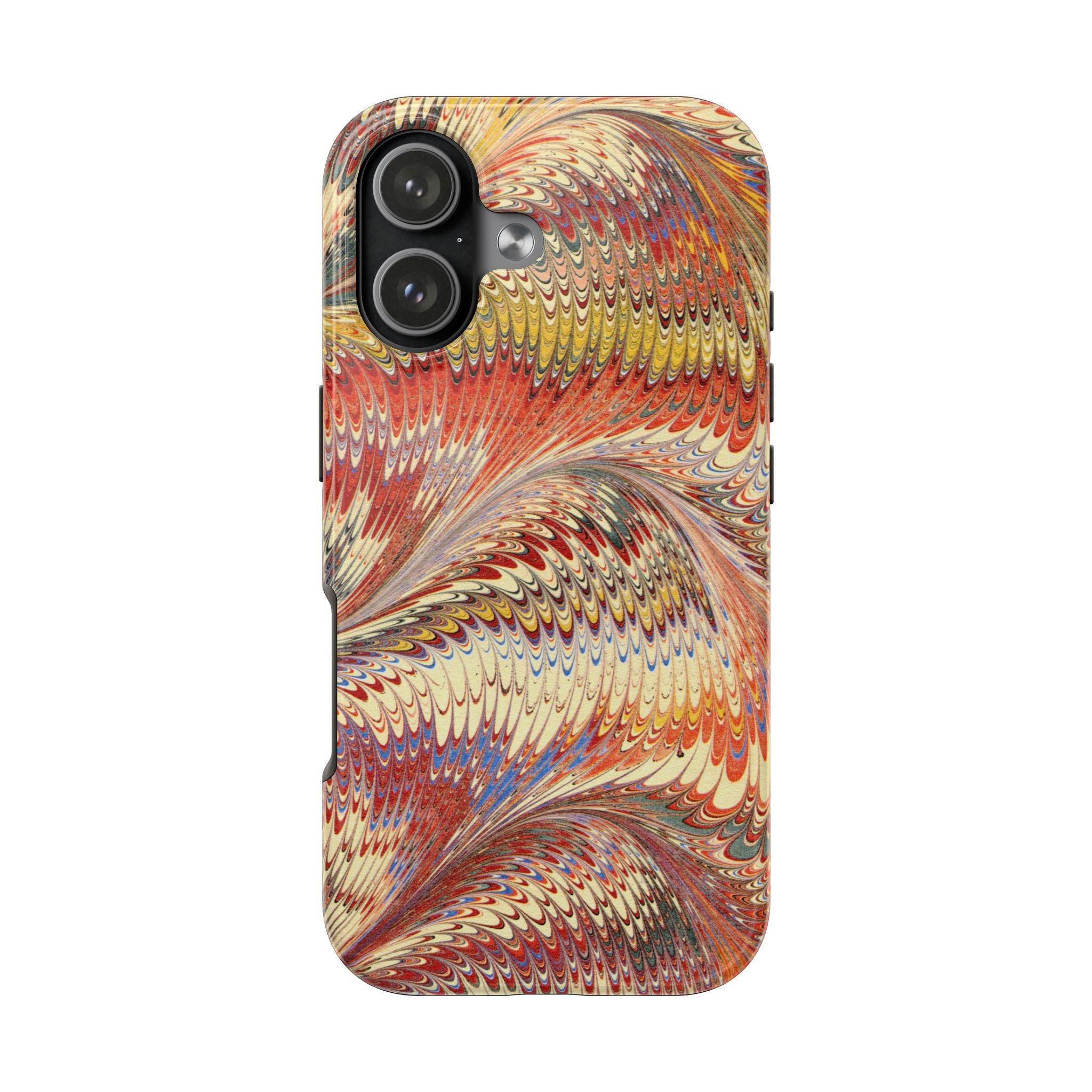 Rust and Gold Marble Italian Tough Phone Case — Durable Marbled Phone Case