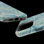 Aqua + Green Marble Phone Case - Impact-Resistant MAG SAFE - Dual Cover Design