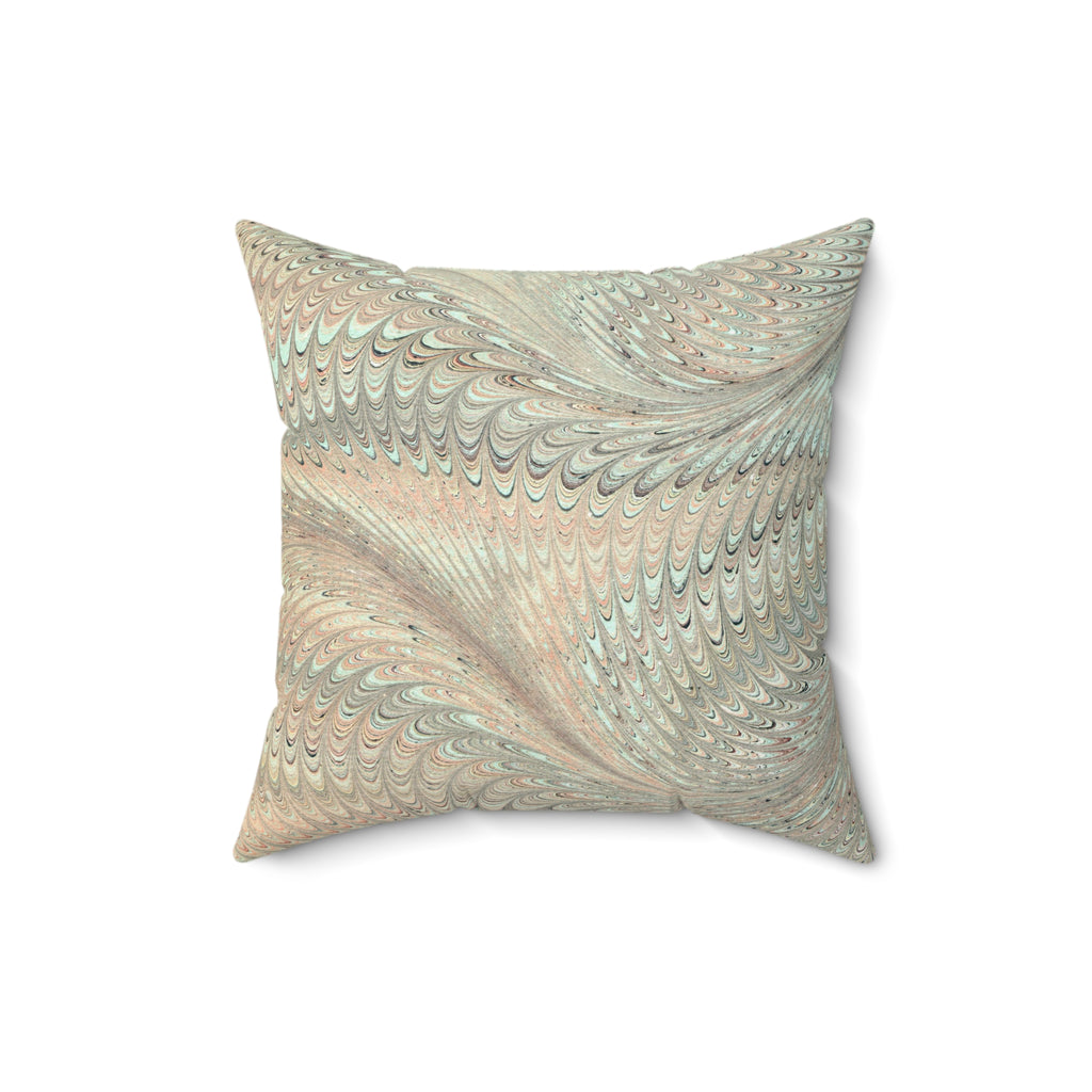ITALIAN MARBLE Beige and Mint Green Throw Pillow includes Pillow, Hidden Zipper