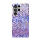 Marbled Feather Lavender + Purple Swirl - Single Layer Slim Phone Case