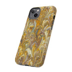 Golden Yellow Marbled Italian Phone Case - Dual Layer - Matte or Glossy