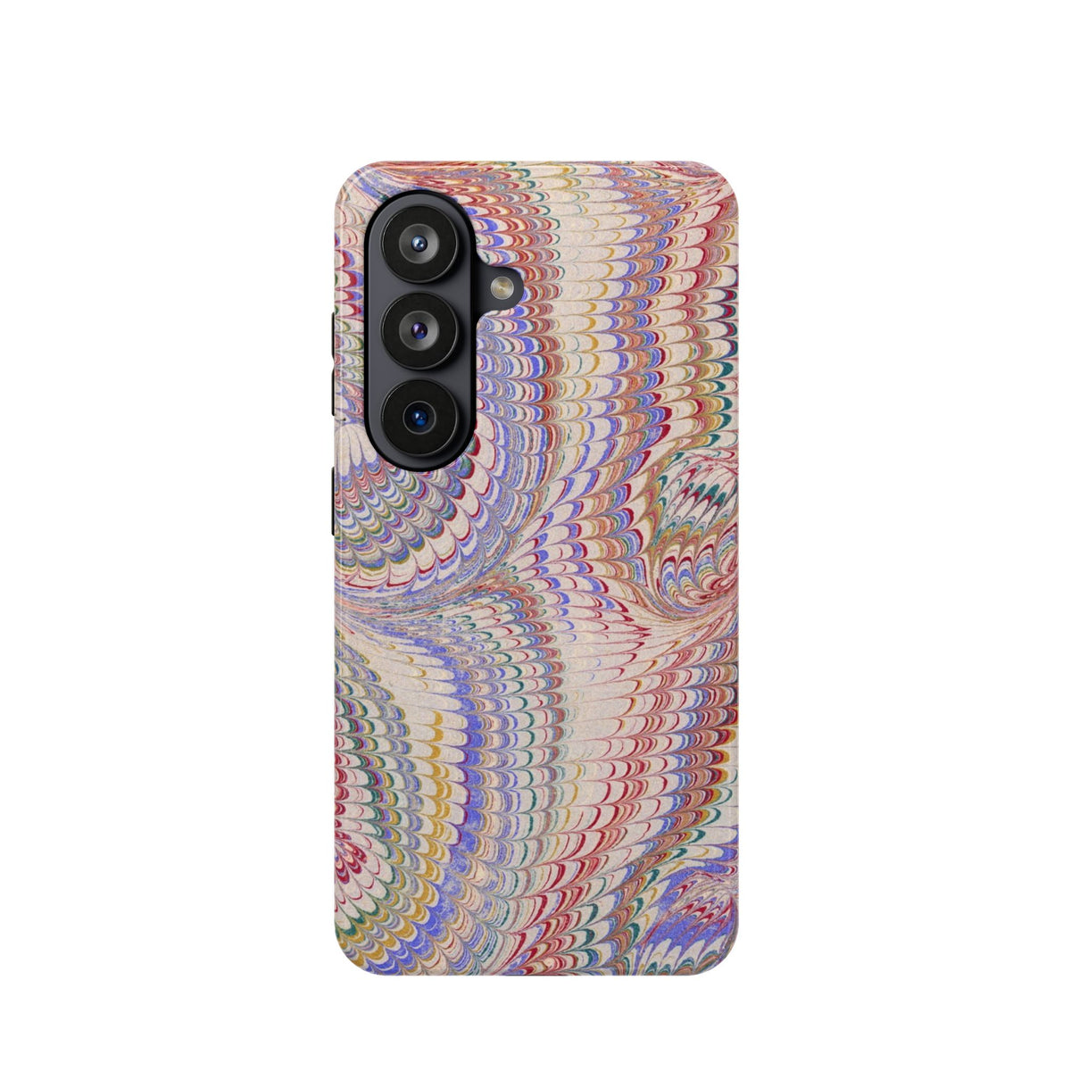 Pink and Lavender Pastel Italian Vintage Feathered Design Dual Layer Durable Phone Case