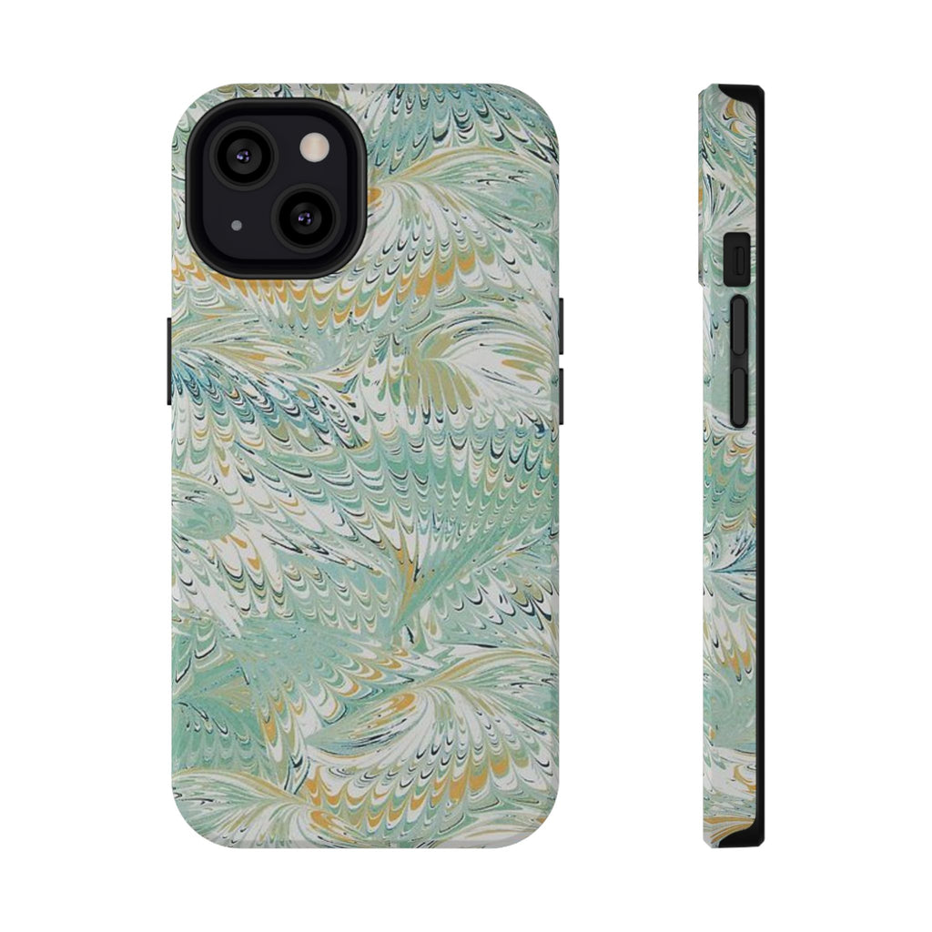 Mint Green Marbled Swirl Phone Case - Dual Layer
