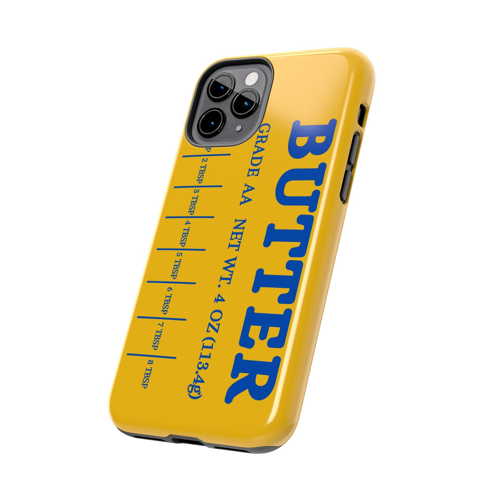 Butter Yellow Tough Phone Cases, Funny iPhone 16 Cover, Protective Case Gift for Techies, Yellow Phone Accessories, Unique Gift for Phone