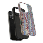 Blue + Burgundy Florentine Marbled Feather Dual Layer Protective iPhone Cover - New FALL Favorite