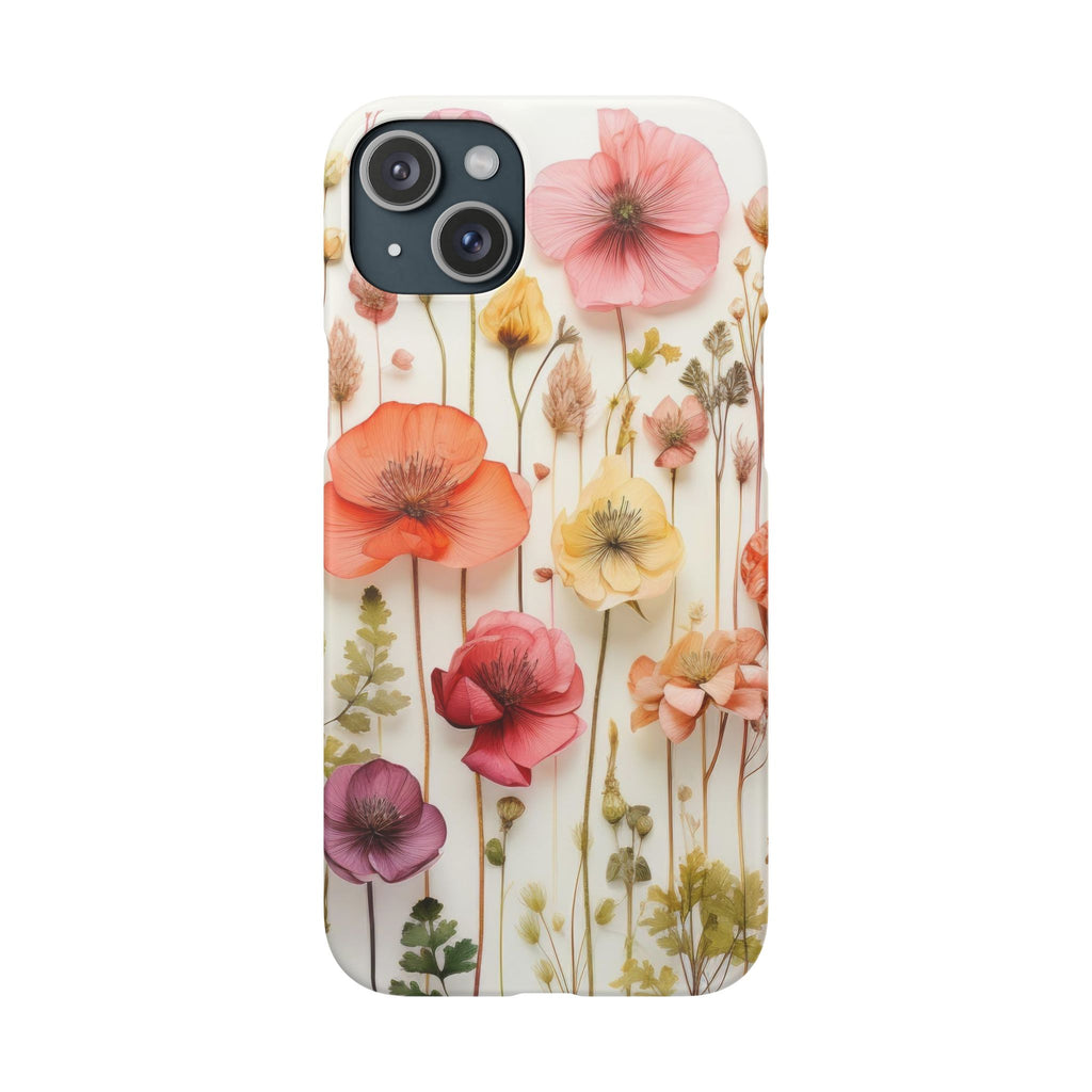 Pink Floral Pressed Flowers - Slim Case