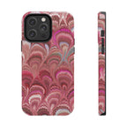 Pretty in Pink - Peacock Marble Italian Tough Phone Case — Durable Marbled Phone Case