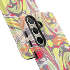 Yellow and Pink Swirl Marbled Italian Phone Case - Dual Layer - Matte or Glossy