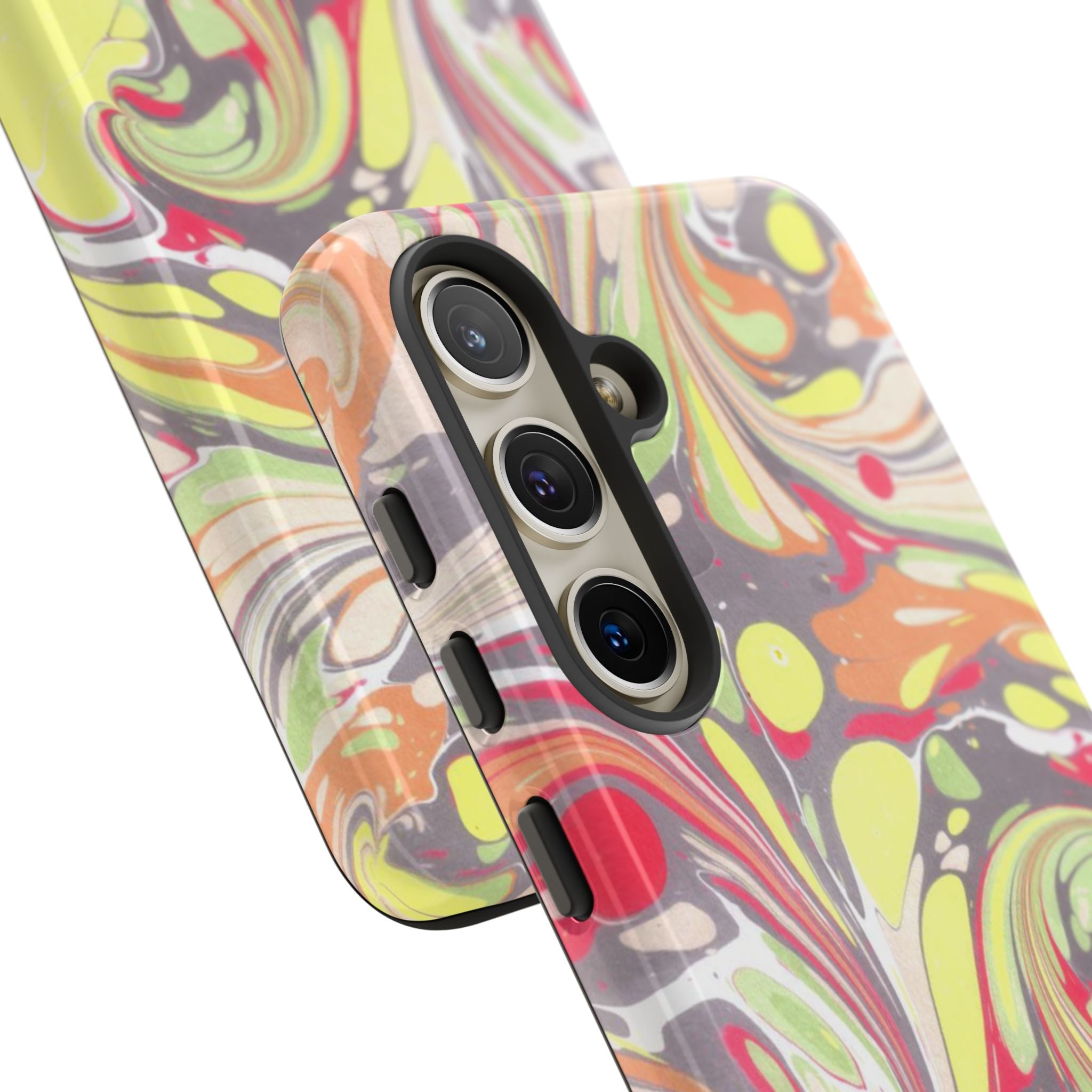 Yellow and Pink Swirl Marbled Italian Phone Case - Dual Layer - Matte or Glossy