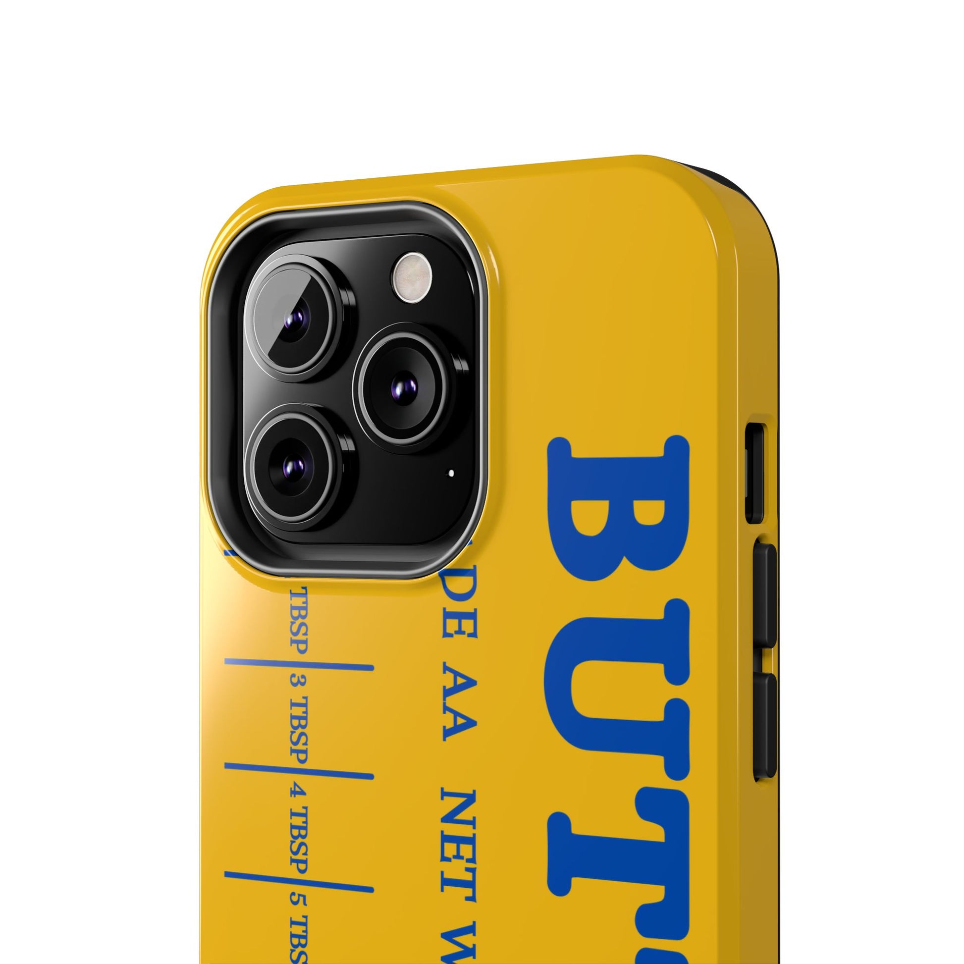 Butter Yellow Tough Phone Cases, Funny iPhone 16 Cover, Protective Case Gift for Techies, Yellow Phone Accessories, Unique Gift for Phone
