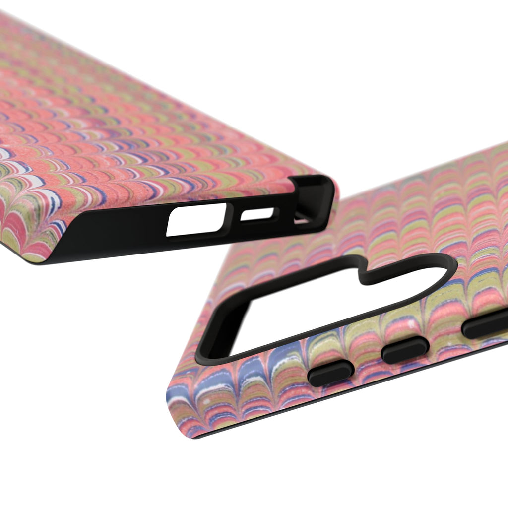 Pink Pastels Feather Marbled Vintage Design iPhone 16 + Samsung + Apple + Google - all models
