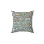 ITALIAN MARBLE Green and Blue Square Pillow includes Pillow, Hidden Zipper