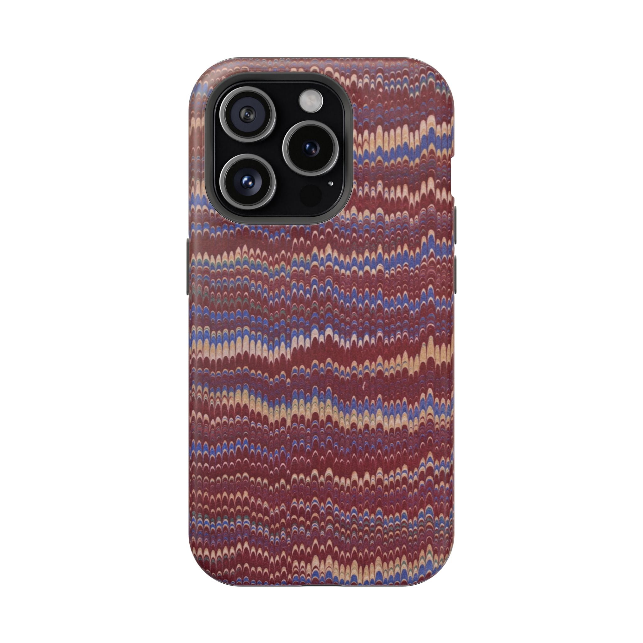 Burgundy and Blue Hues Italian Vintage Marble Design Phone Case for Apple + Samsung