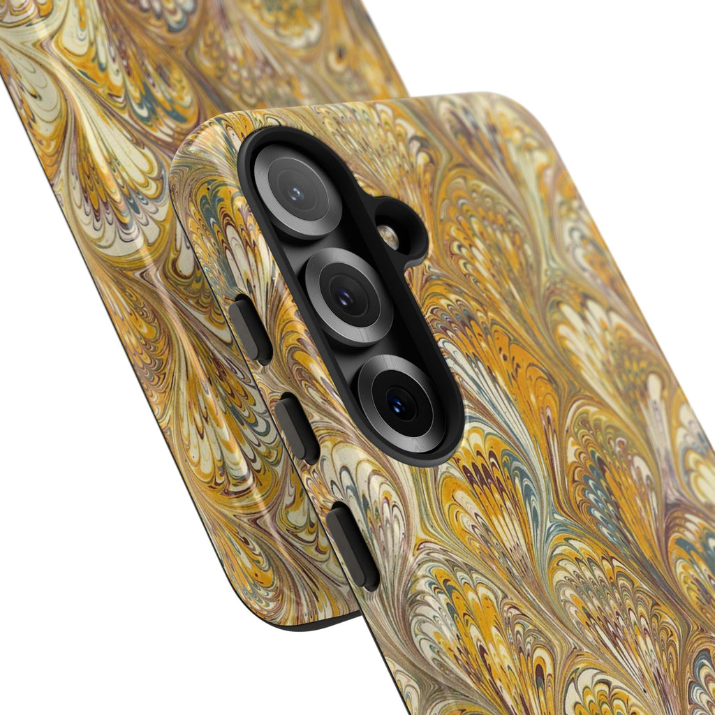 Golden Yellow Marbled Italian Phone Case - Dual Layer - Matte or Glossy