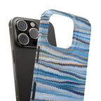 Shades of Blue Italian Marbled Design Phone Case