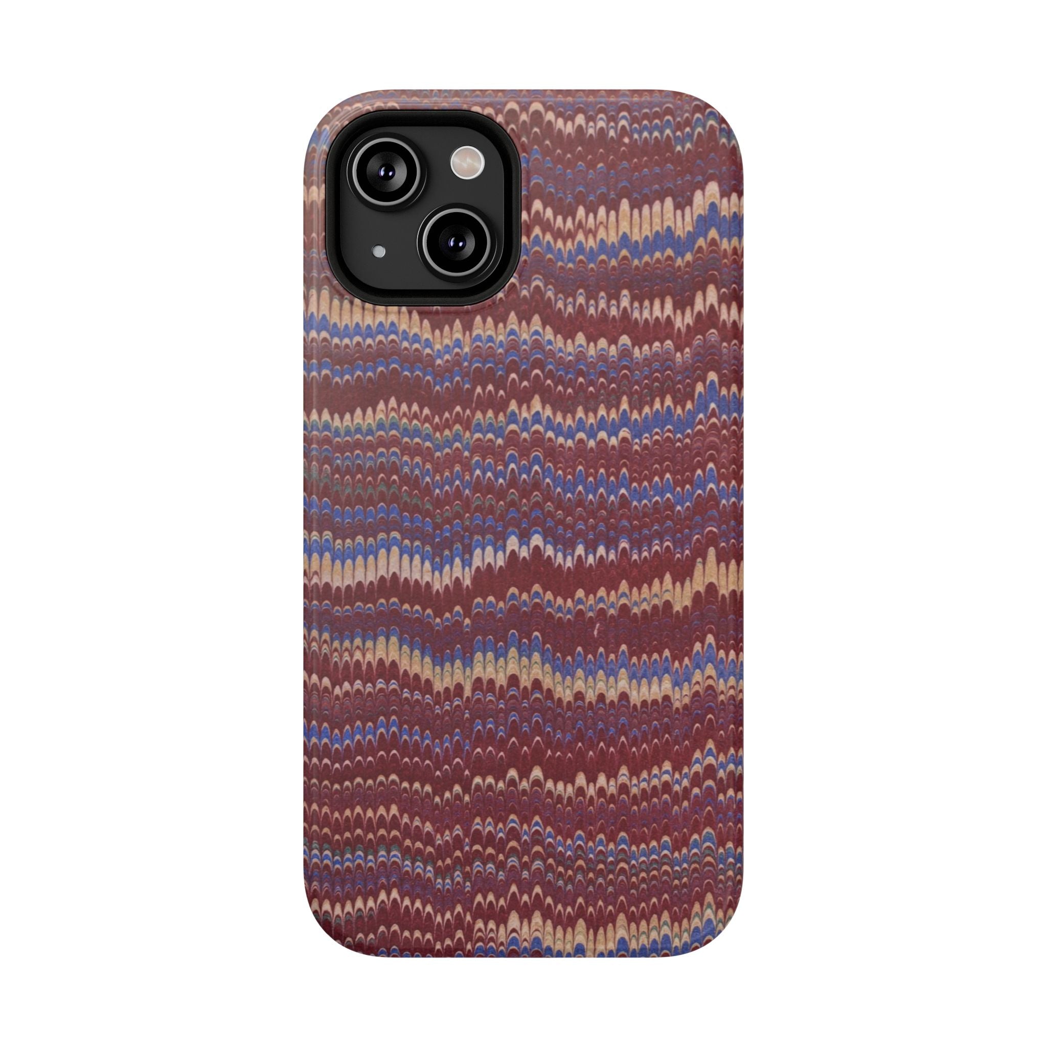 Burgundy and Blue Hues Italian Vintage Marble Design Phone Case for Apple + Samsung