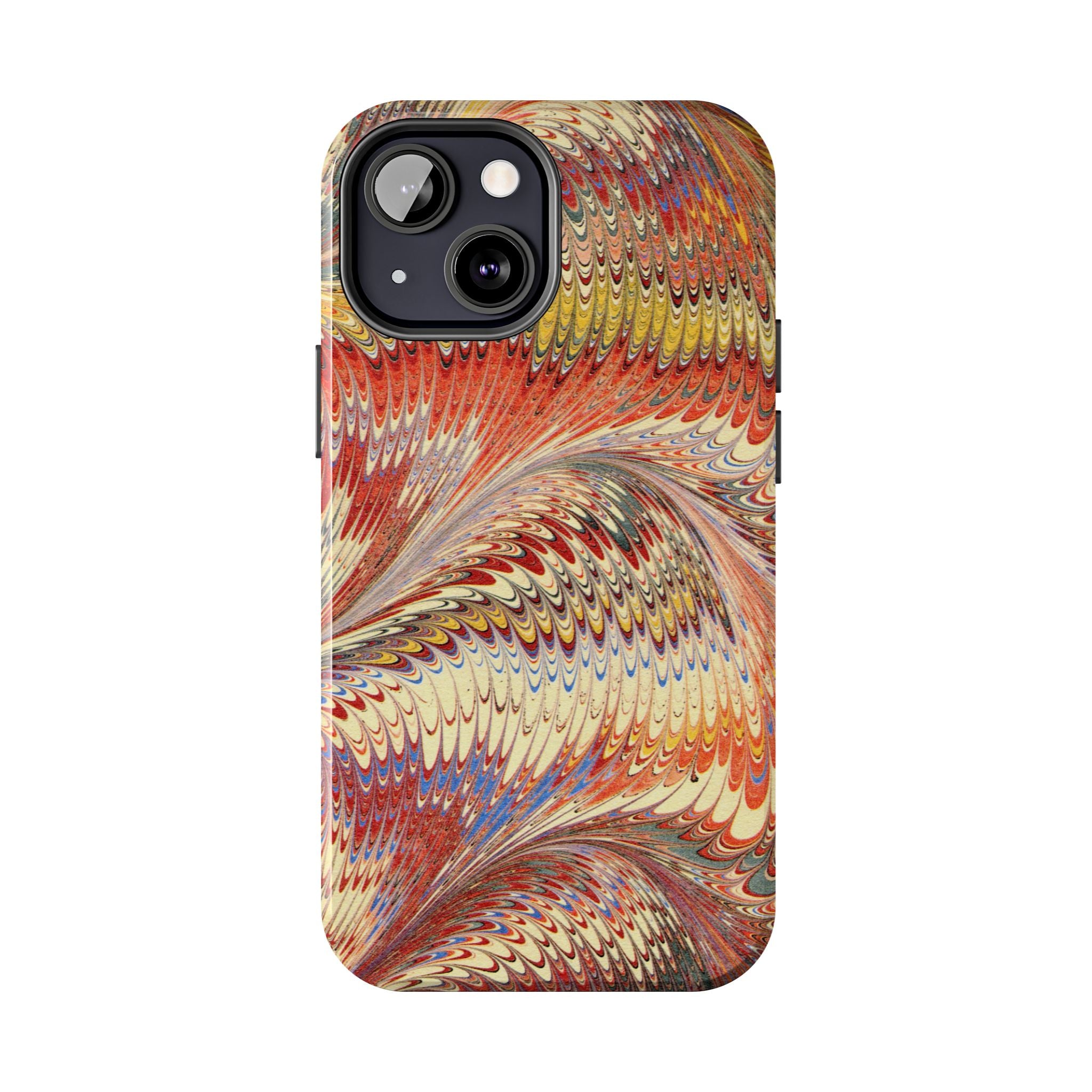 Marbled Swirl Tough Phone Case - Red Rust Orange Fall Colors, Heavy Duty Case. Alternative: Protective Phone Cover, Durable Smartphone Case,