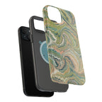 Green Pastel Italian Marble Design Magnetic MAG SAFE High Impact iPhone Cases