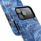 Blue Marbled Swirl Phone Case - Dual Layer Case