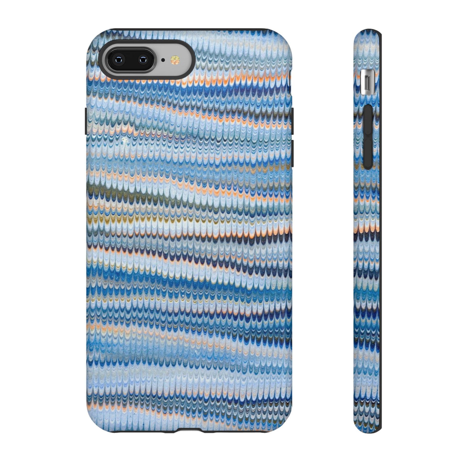 Blue Marbled Phone Cases iPhone 16 + Samsung + Apple + Google - all models, Vintage Marbled Design - Tough Cases