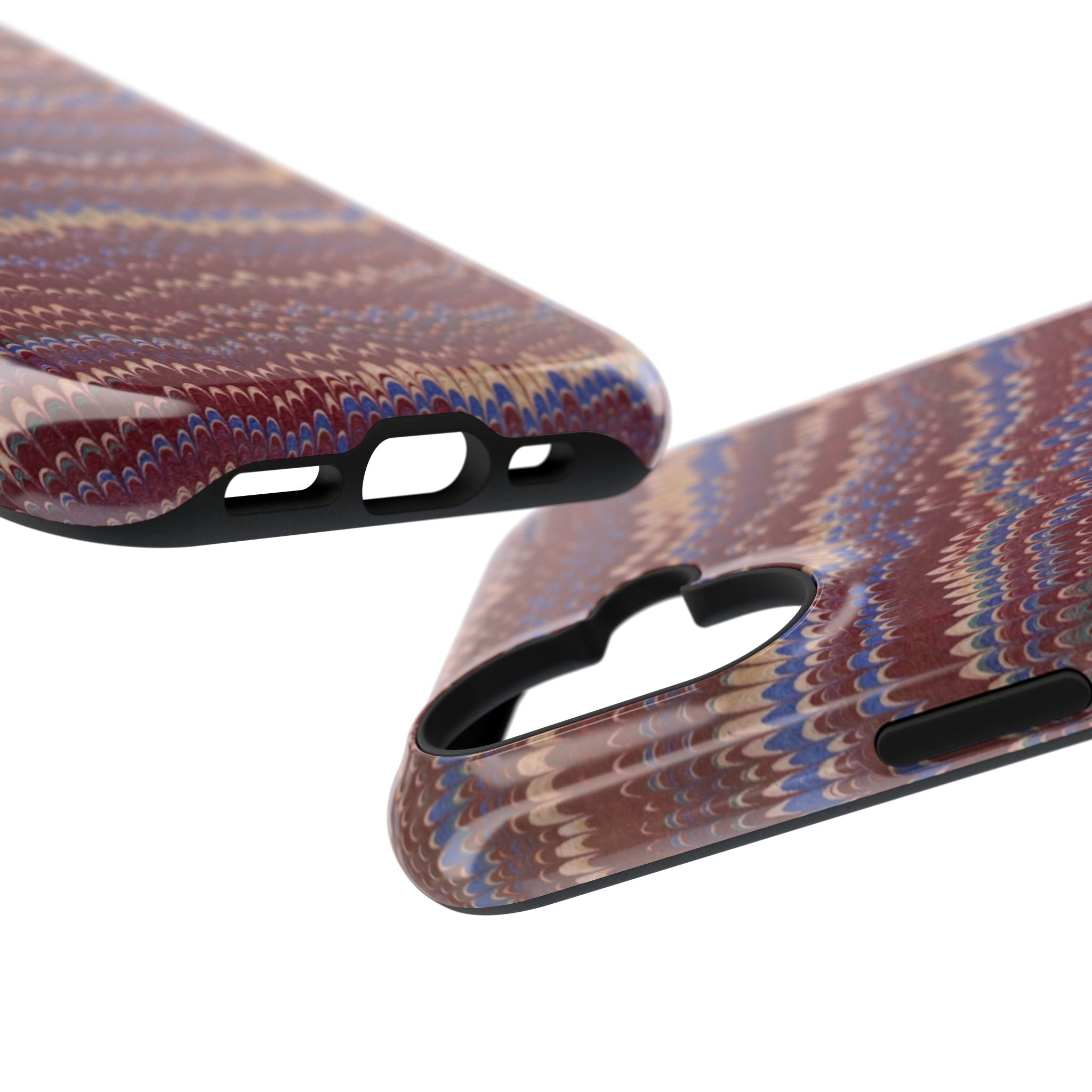 Burgundy and Blue Hues Italian Vintage Marble Design for Apple + Samsung