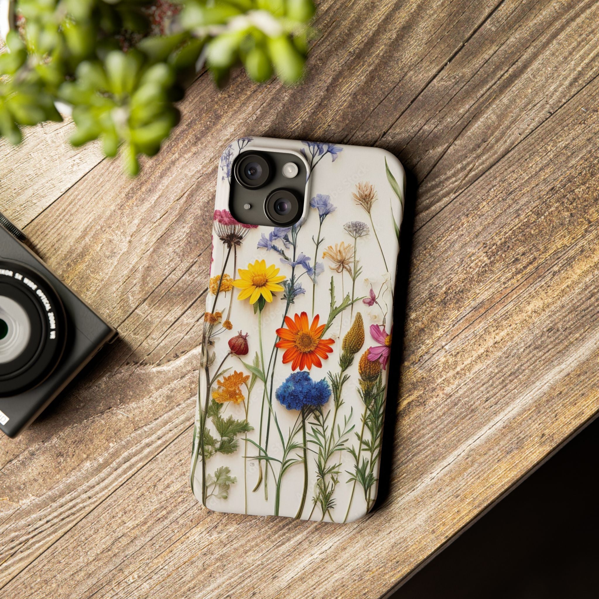 Floral Phone Cases, Slim Protective Cover, Pressed Flowers Design, iPhone 17 Case, Botanical Phone Accessories, Floral Theme Phone Case