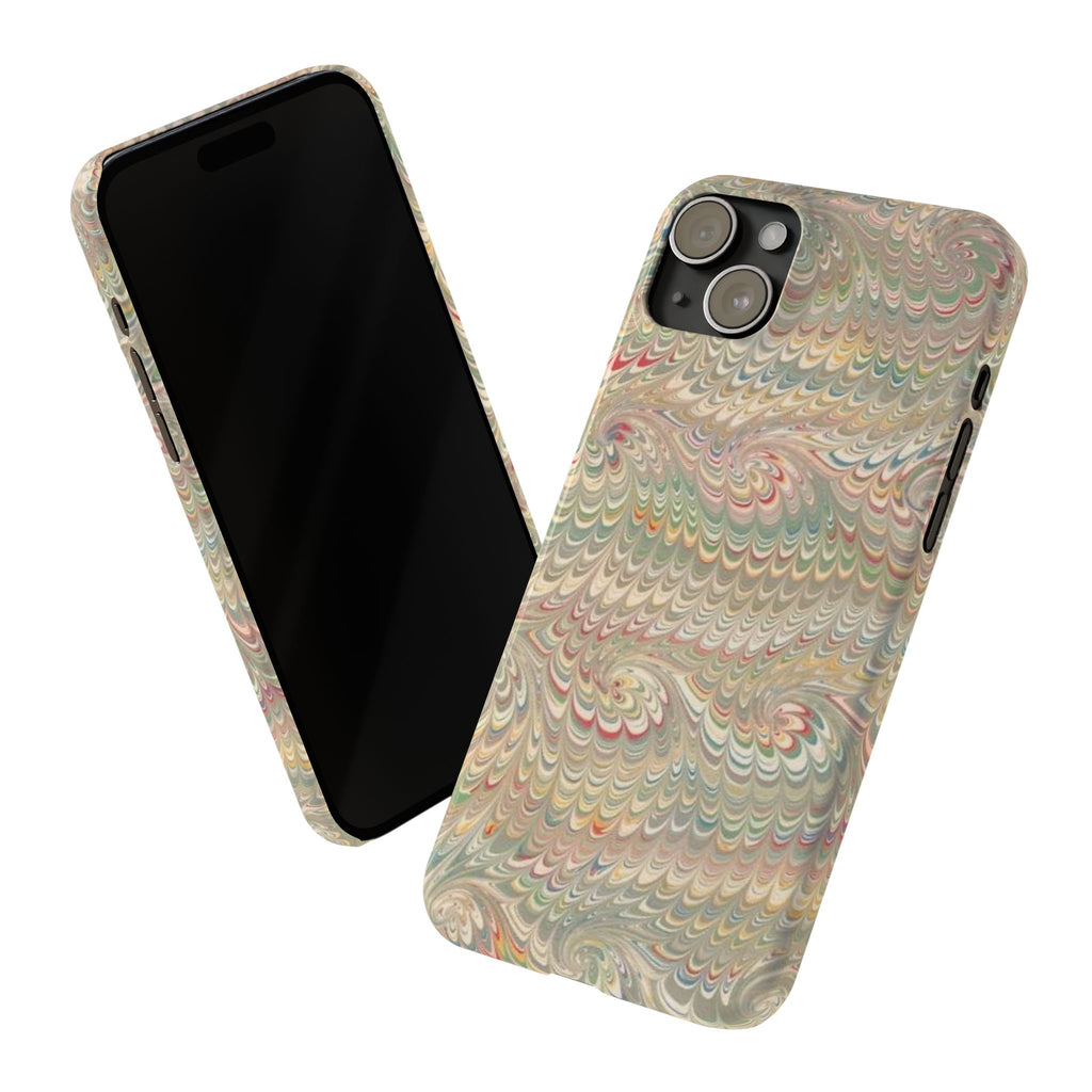 Beige Swirl Marbled Feather Phone Case
