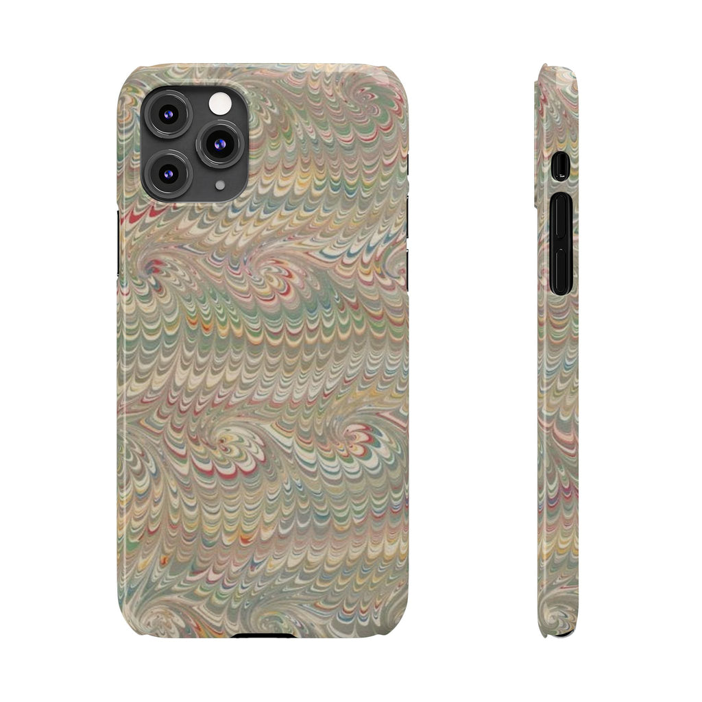 Beige Swirl Marbled Feather Phone Case