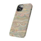 Beige Swirl Marbled Feather Phone Case