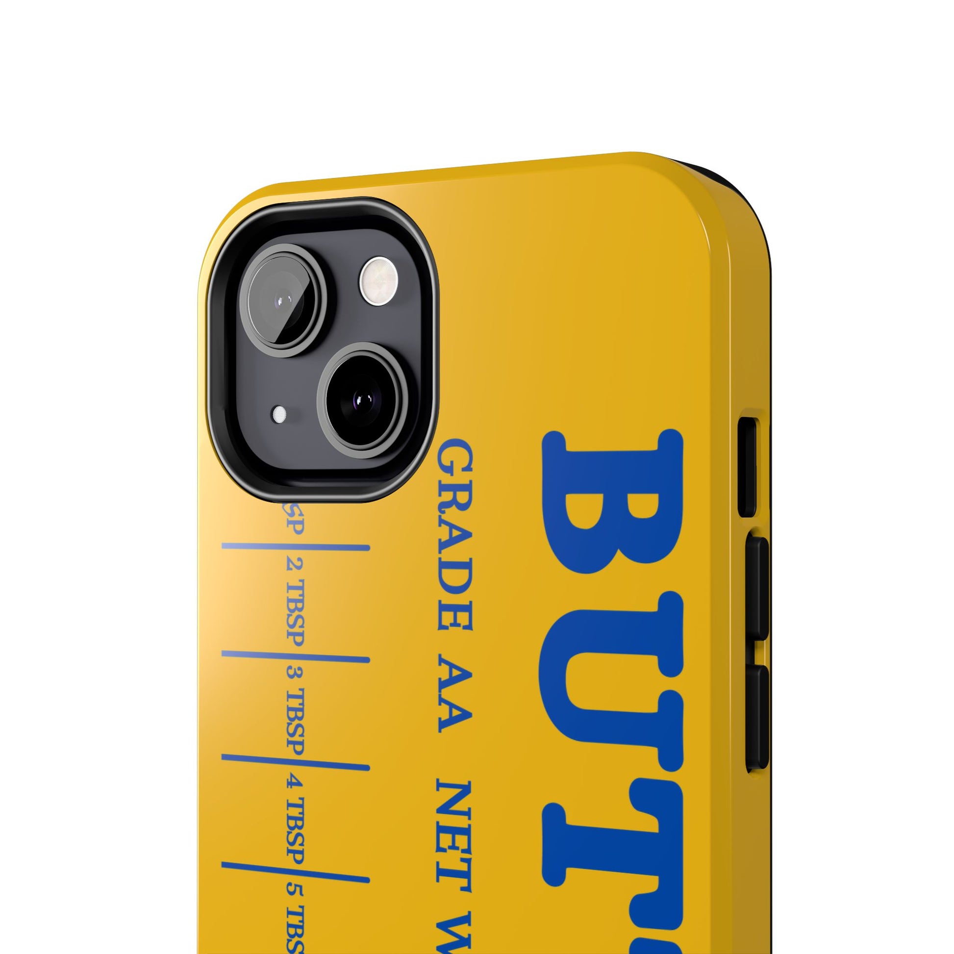 Butter Yellow Tough Phone Cases, Funny iPhone 16 Cover, Protective Case Gift for Techies, Yellow Phone Accessories, Unique Gift for Phone