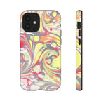 Yellow and Pink Swirl Marbled Italian Phone Case - Dual Layer - Matte or Glossy
