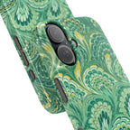 Marbled Feather Green Swirl - Single Layer Slim Phone Case