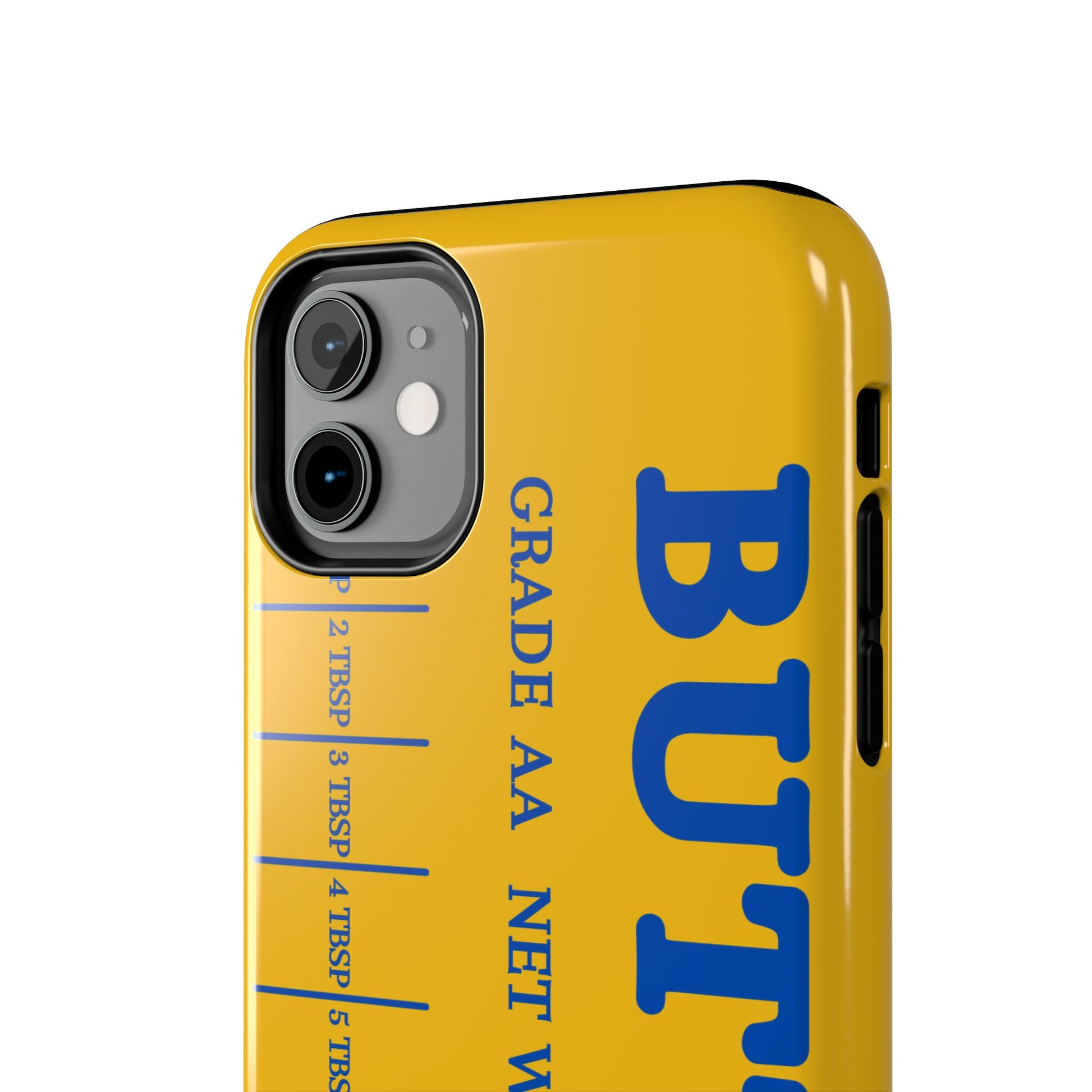 Butter Yellow Tough Phone Cases, Funny iPhone 16 Cover, Protective Case Gift for Techies, Yellow Phone Accessories, Unique Gift for Phone