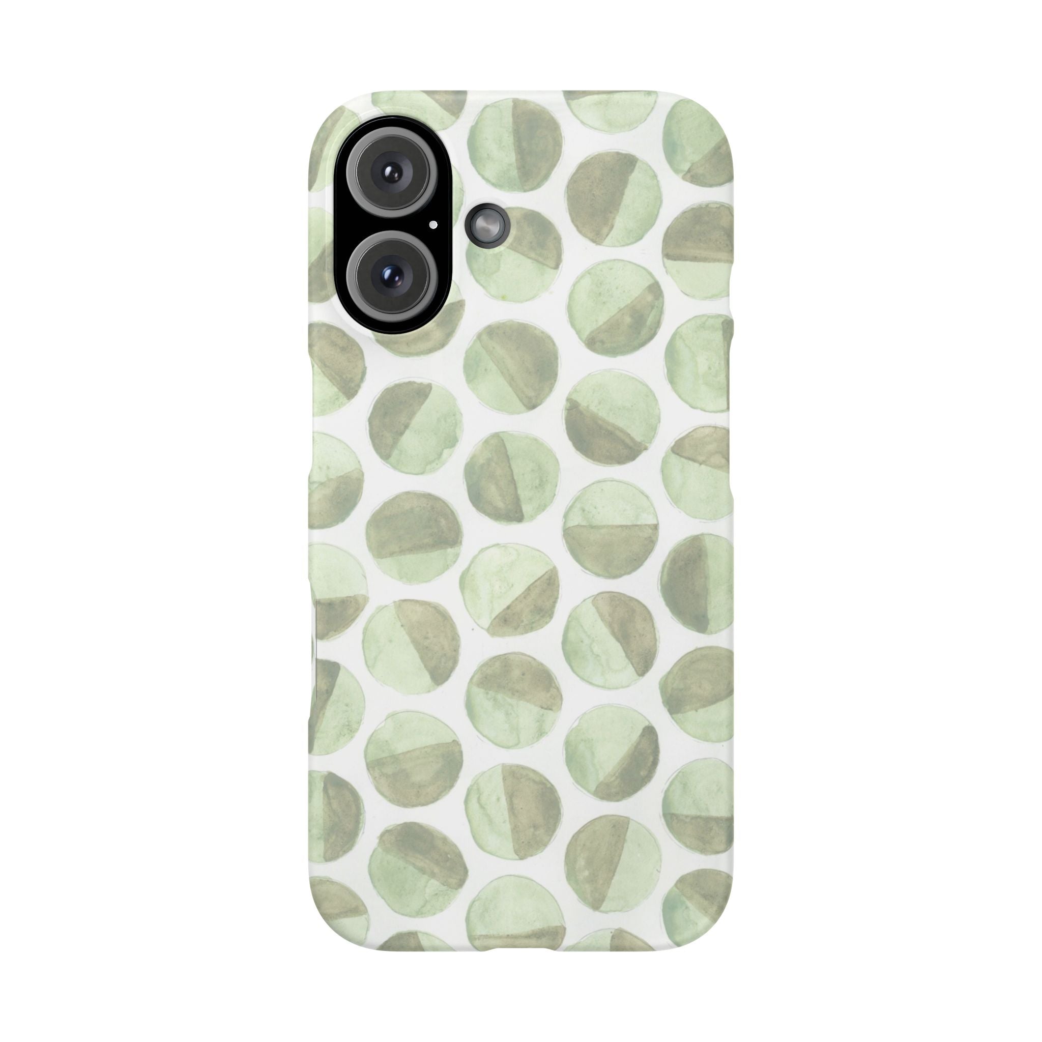 Circular Green Tones - Watercolor - Single Layer Slim Phone Case