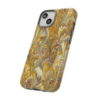 Golden Yellow Marbled Italian Phone Case - Dual Layer - Matte or Glossy