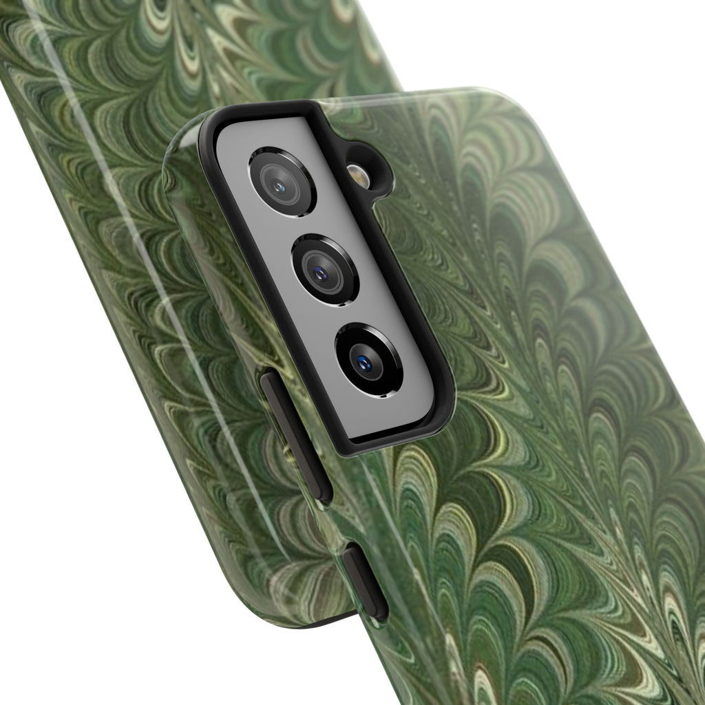 Deep Green Marble Italian Tough Phone Case — Durable Marbled Phone Case