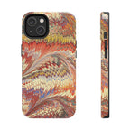 Marbled Swirl Tough Phone Case - Red Rust Orange Fall Colors, Heavy Duty Case. Alternative: Protective Phone Cover, Durable Smartphone Case,