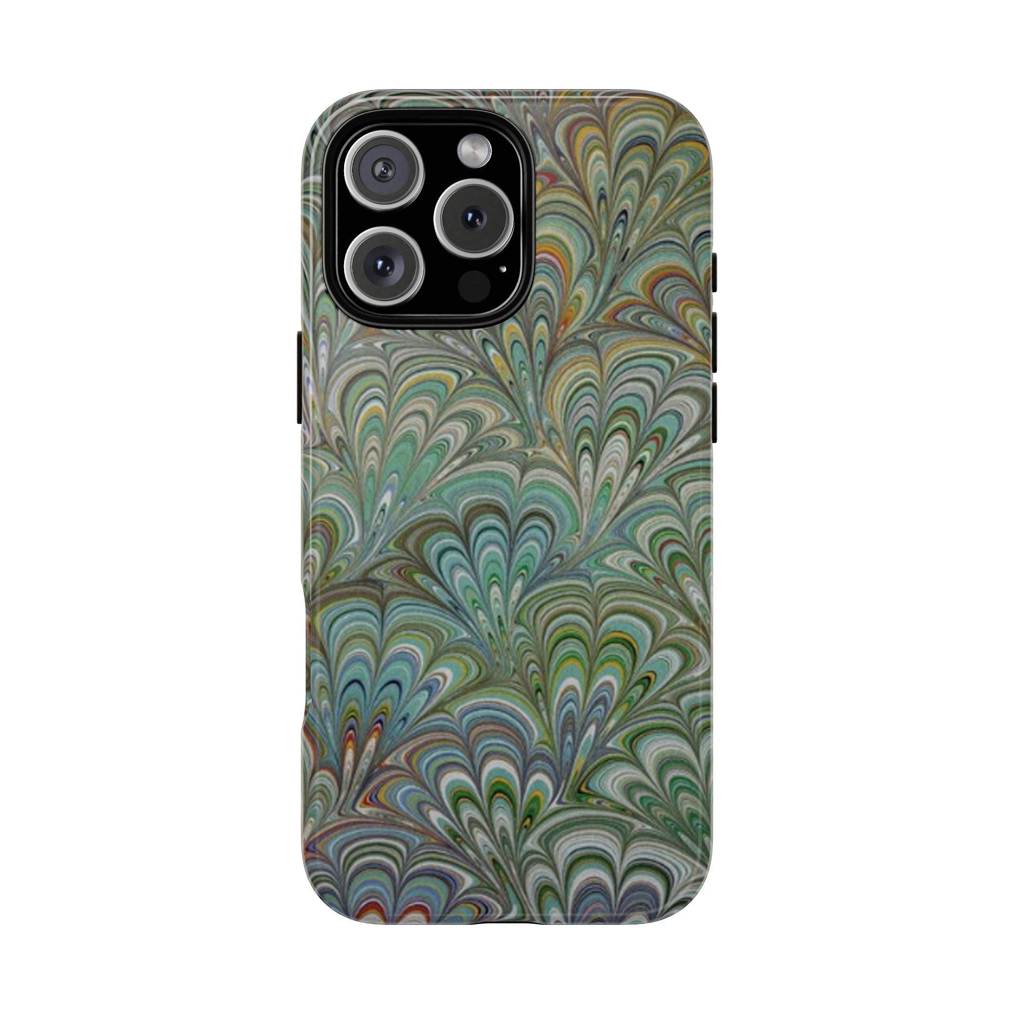 Green Peacock Marbled Phone Case — "Tough Cases" Ultra-Tough Protective Cover