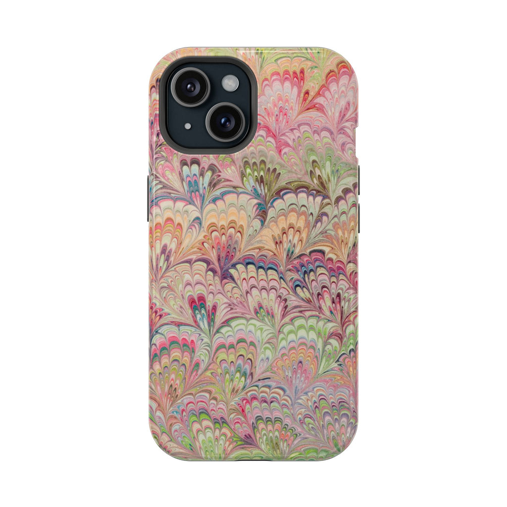 Marbled Pastel Pink and Green Impact-Resistant Phone Case for Apple + Samsung
