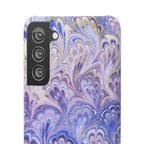 Marbled Feather Lavender + Purple Swirl - Single Layer Slim Phone Case