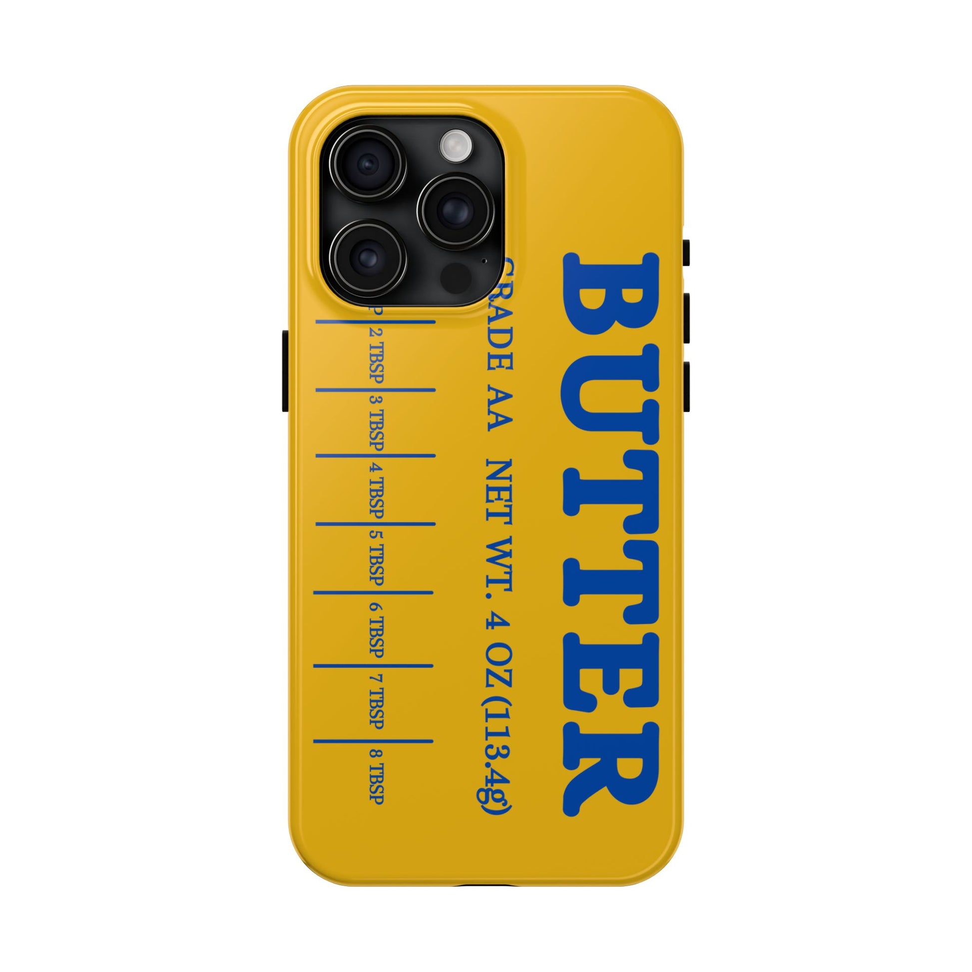 Butter Yellow Tough Phone Cases, Funny iPhone 16 Cover, Protective Case Gift for Techies, Yellow Phone Accessories, Unique Gift for Phone
