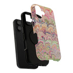 Marbled Pastel Pink and Green Impact-Resistant Phone Case for Apple + Samsung