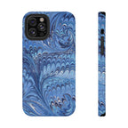 Blue Marbled Swirl Phone Case - Dual Layer Case