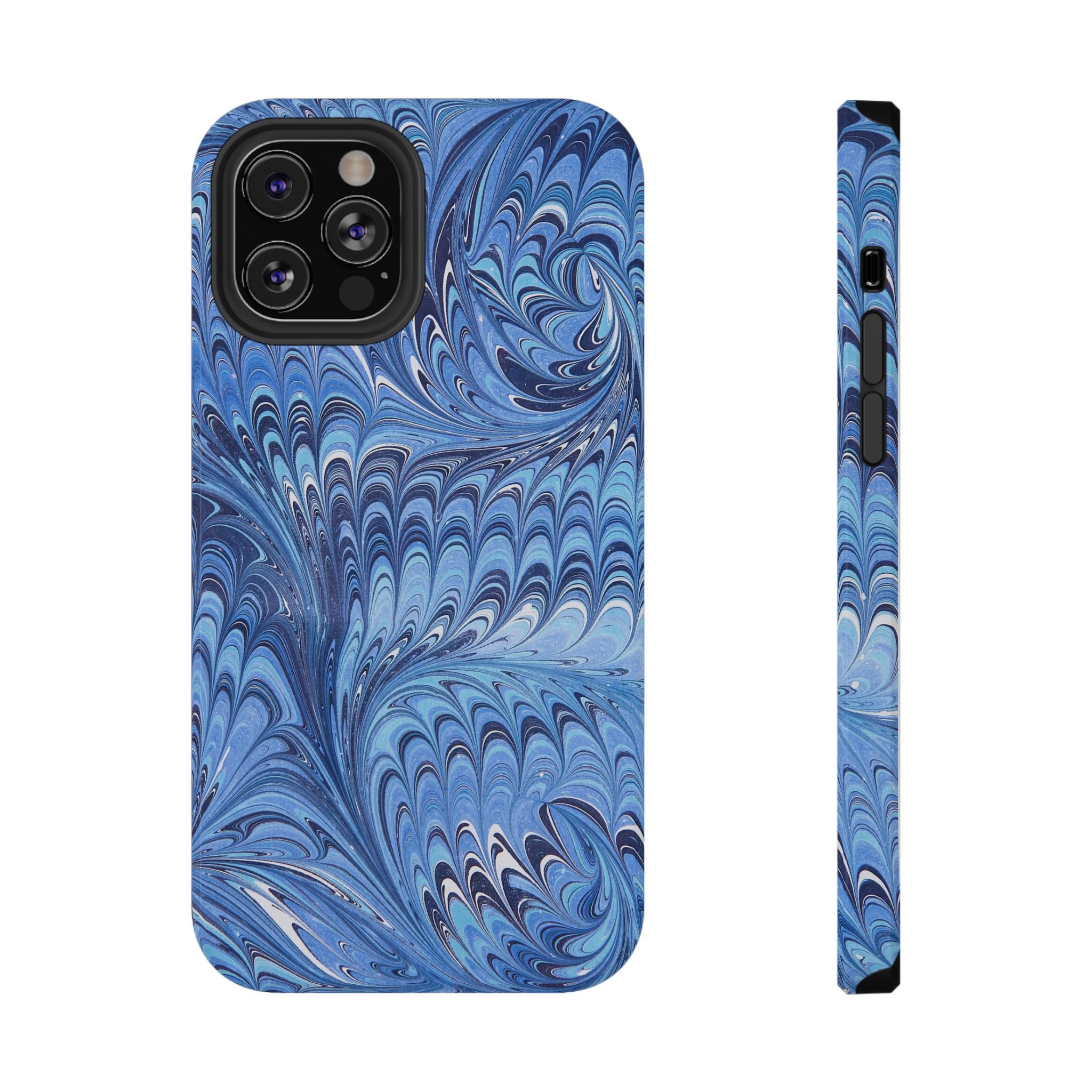Blue Marbled Swirl Phone Case - Dual Layer Case